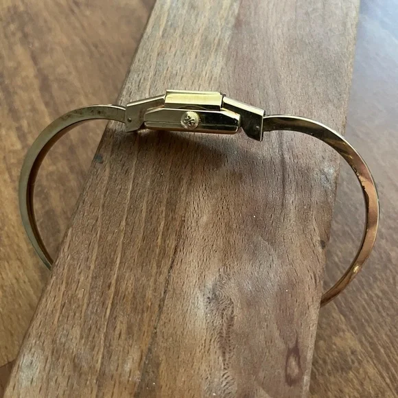 Ernest Borel Watch Incabloc Cuff with Gold Fleur Di Lis Insignia Vintage Antique - Picture 6 of 10